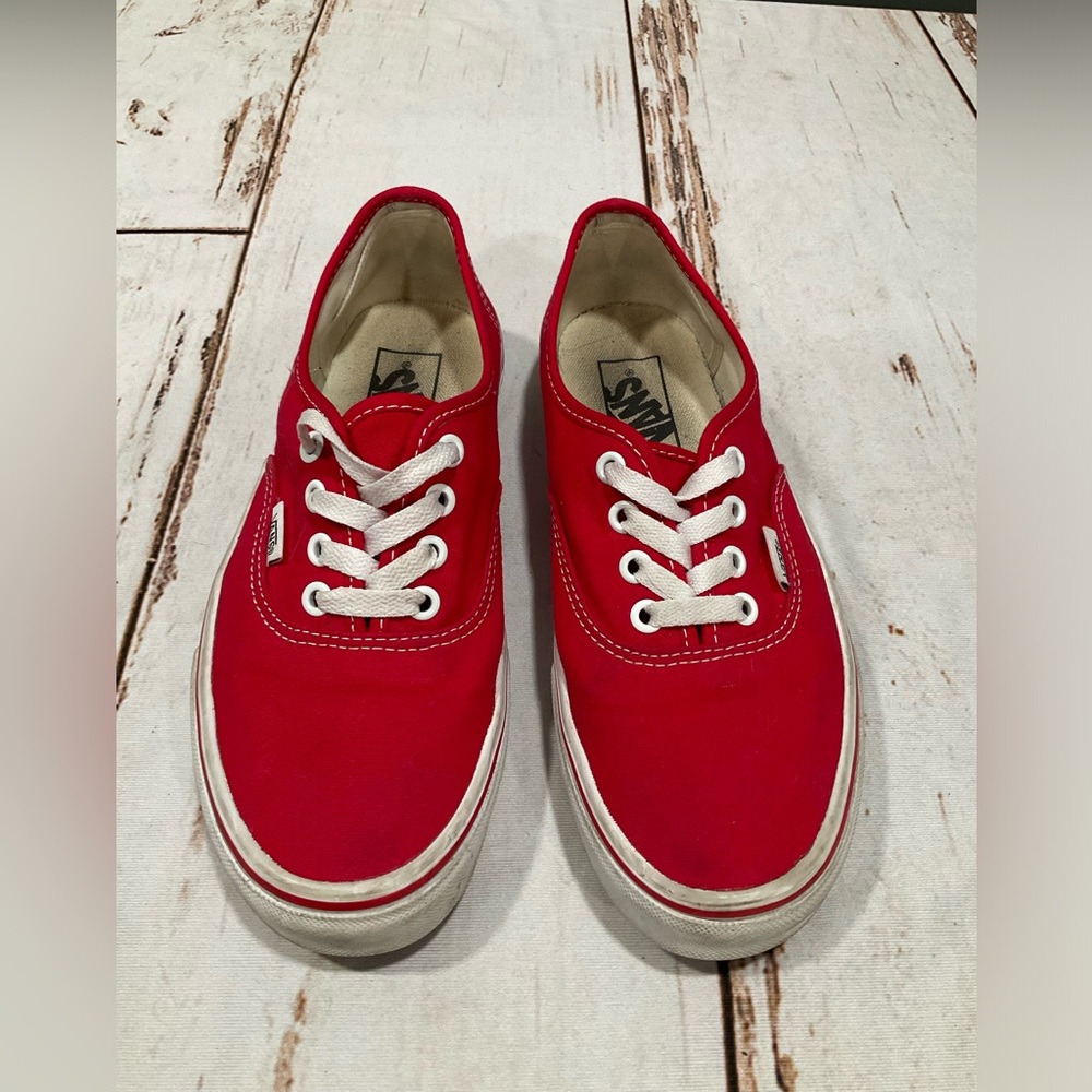 VANS OFF THE WALL TB4R RED CANVAS‎ LOW TOP SKATE SHOES